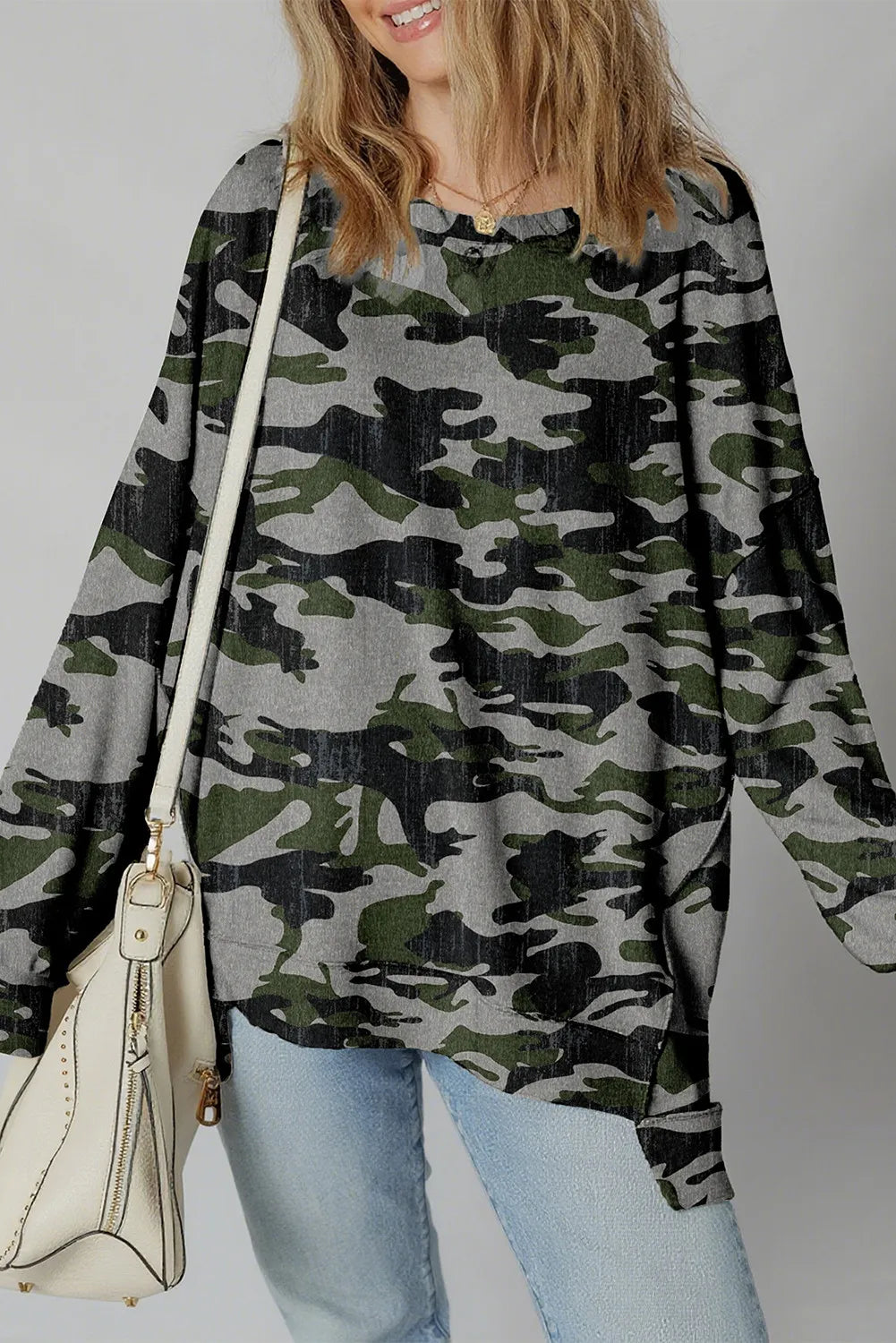 Exposed Seam Drop Shoulder Pullover