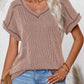 Short Sleeve Soft Ribbed V-Neck