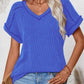 Short Sleeve Soft Ribbed V-Neck