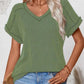 Short Sleeve Soft Ribbed V-Neck