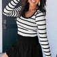 Ribbed Slim Striped Sweater