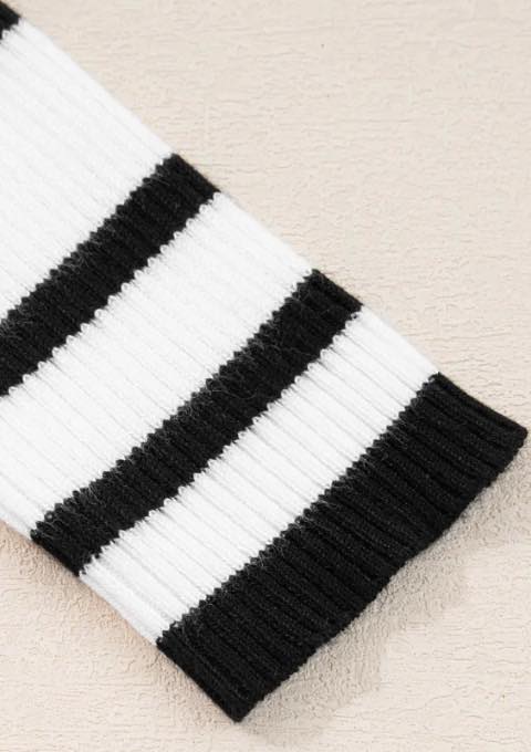Ribbed Slim Striped Sweater