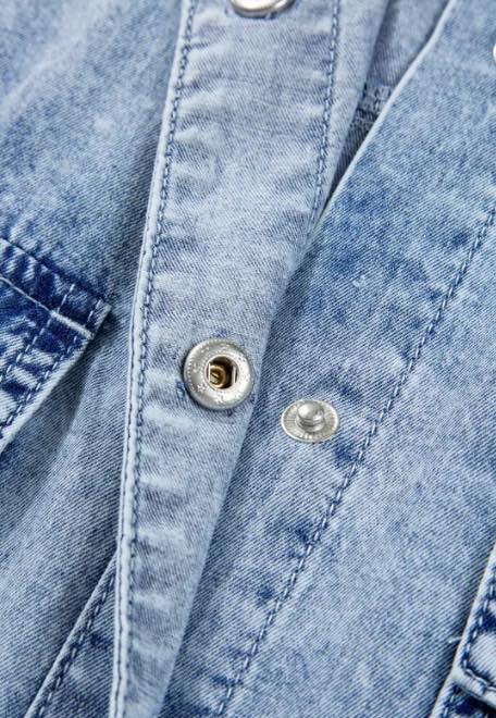 Raw Hem Denim Button Up Shirt Dress