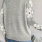 Floral V-Neck Button Sweater Cardigan