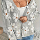 Floral V-Neck Button Sweater Cardigan