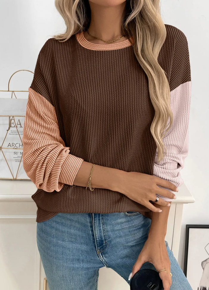 Soft Ribbed Color Block