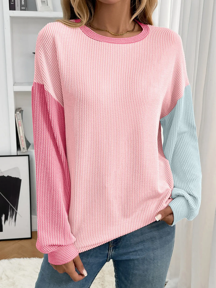 Soft Ribbed Color Block