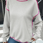 Pink Contrast Pullover