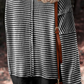 Oversize Stripe Ribbed Trim Drop Shoulder