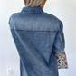 Raw Hem Denim Button Up Shirt Dress