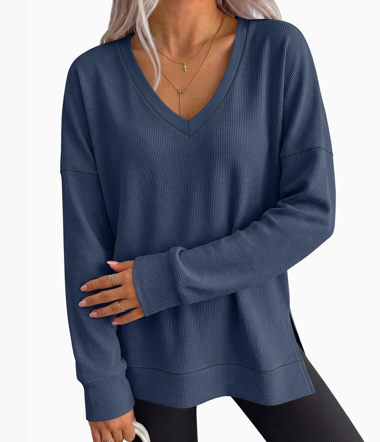 Oversized Waffle Knit Pullover