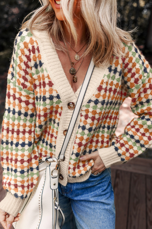 V Neck Sweater Cardigan