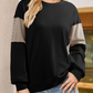 Crew Neck Striped Sleeve Detail Pullover