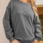 Crew Neck Striped Sleeve Detail Pullover