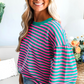 Boxy Lace Flare Drop Sleeve Blouse