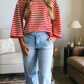 Boxy Lace Flare Drop Sleeve Blouse