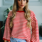 Boxy Lace Flare Drop Sleeve Blouse