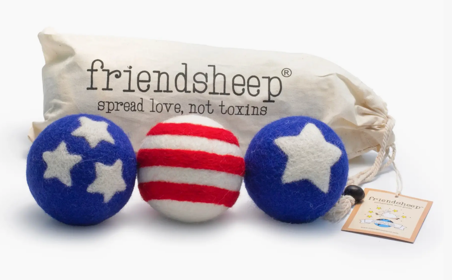 Wool Dryer Balls - Stars & Stripes