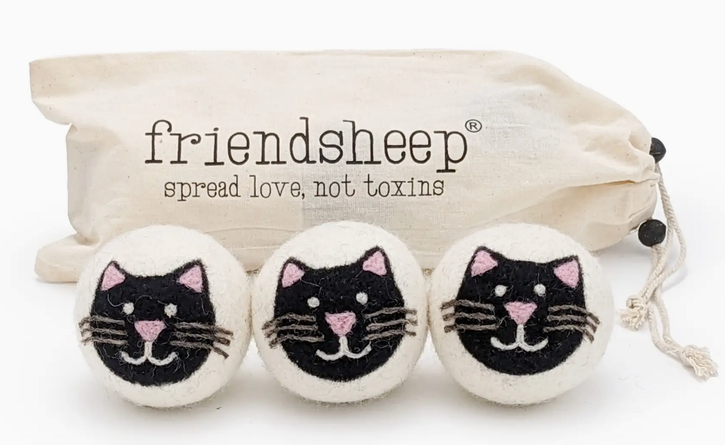 Wool Dryer Balls - Black Cat