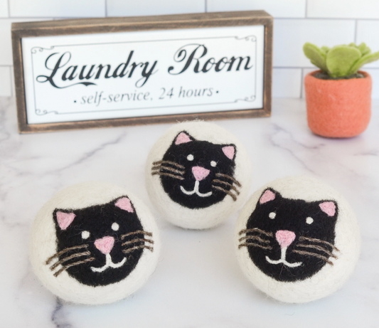 Wool Dryer Balls - Black Cat