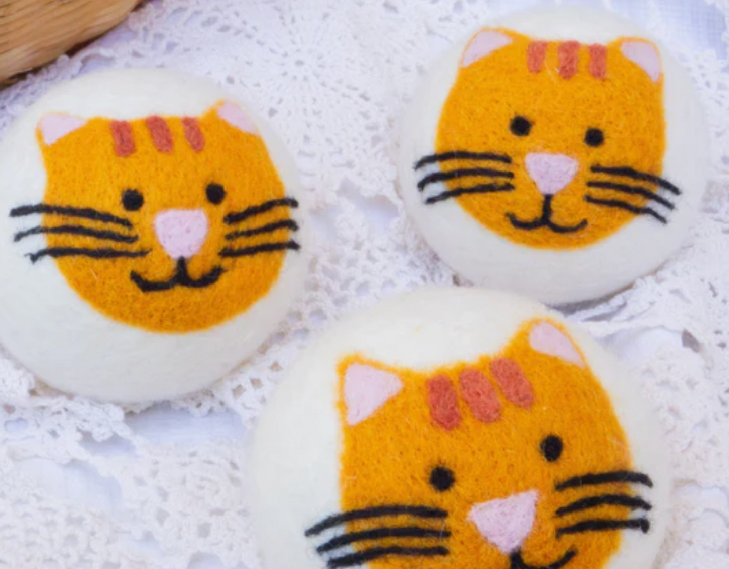 Wool Dryer Balls - Orange Cat