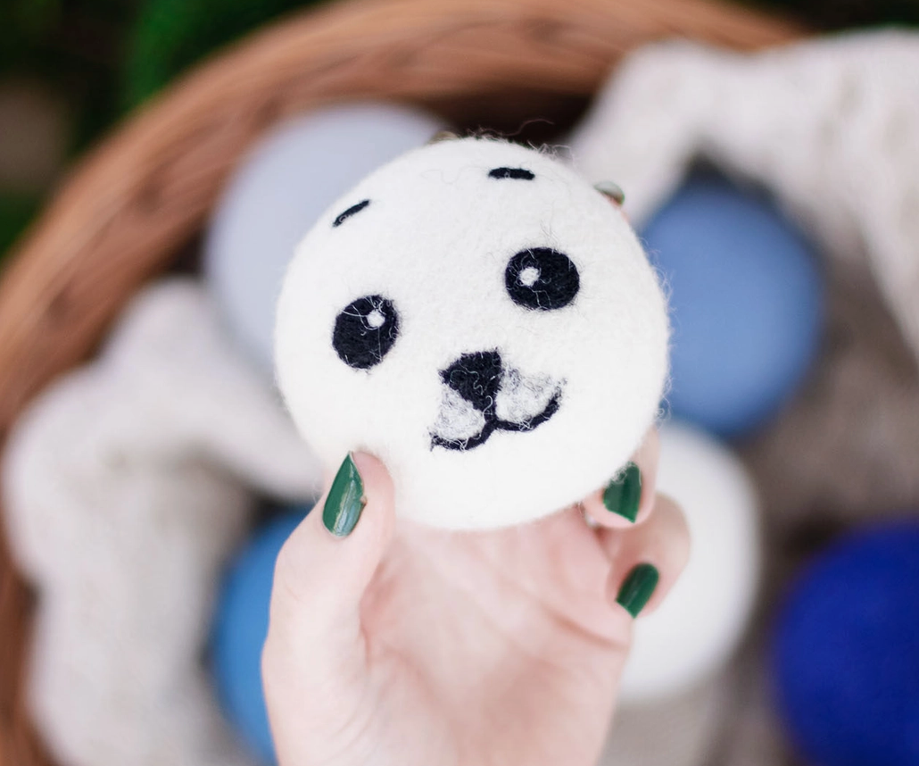 Wool Dryer Balls - Polar Bear