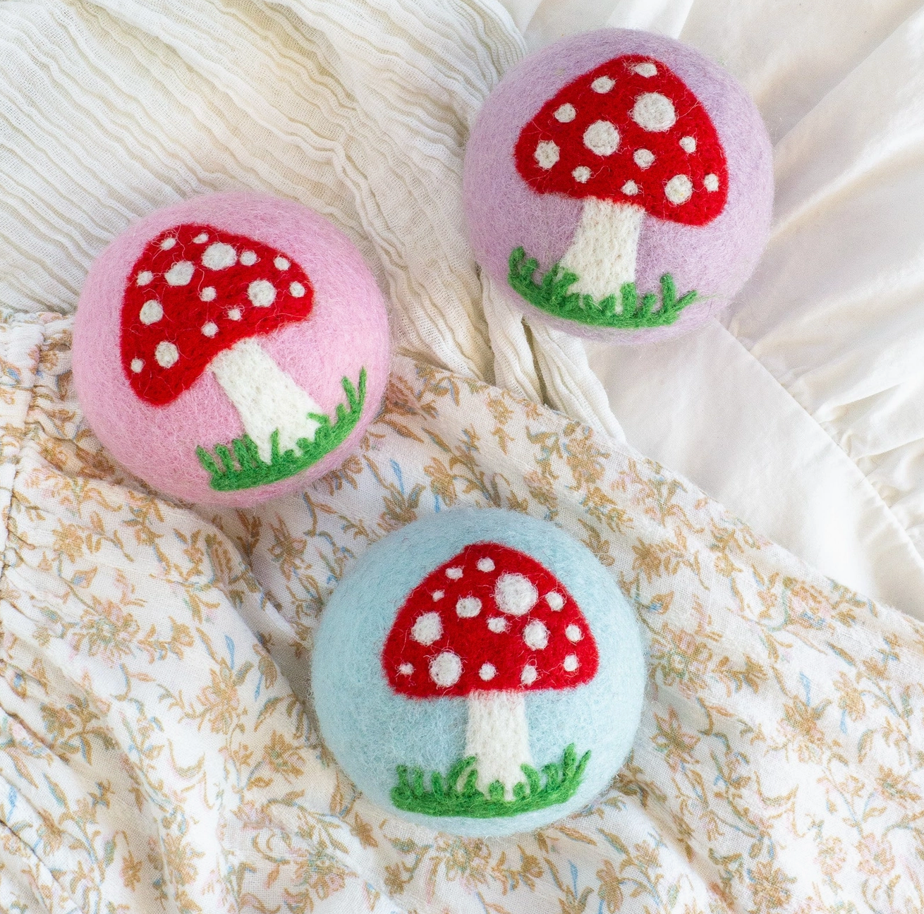 Wool Dryer Balls - Mushrooms
