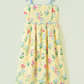 Contrast Trim Self-Tie Straps High Waist Midi Dress
