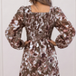 Square Neck Long Sleeve Mini Dress