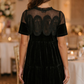 Lace Velvet Short Sleeve Mini Dress