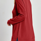 Oversized V-Neck Waffle Knit Top