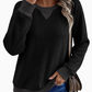 Waffle Knit Color Block V-Neck