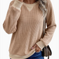 Waffle Knit Color Block V-Neck