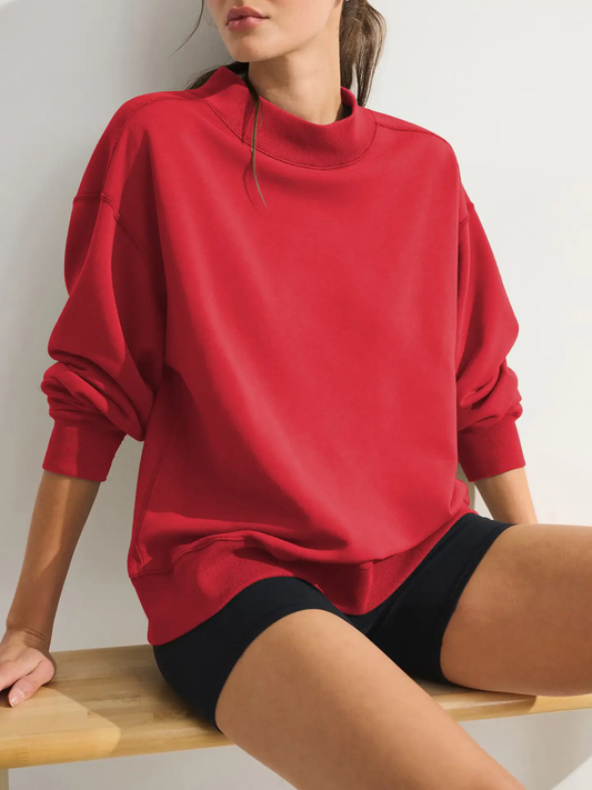 Mock Neck Loose Pullover