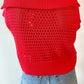 Hollowed Knit Zipper Collar