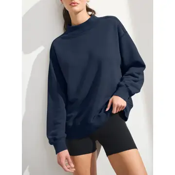 Mock Neck Loose Pullover