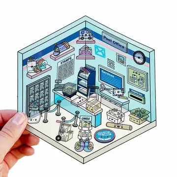 Tinytown Sticker Sheets: Craft Room, Post Office