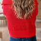 Hollowed Knit Zipper Collar