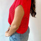 Hollowed Knit Zipper Collar